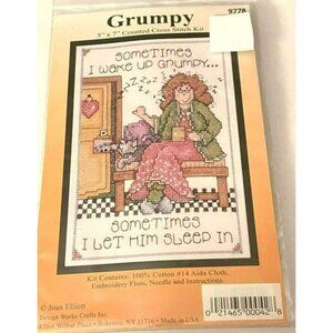 Cross Stitch Kit Design Works Crafts Grumpy Counted 9778 5x7 Husband Fathers Day